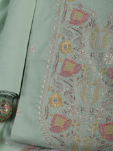 Embroidered Cotton Blend Unstitched Suit Piece With Dupatta